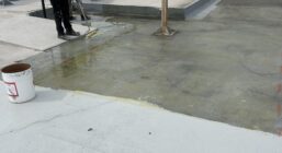 Worker installing a building roof
