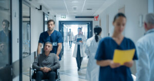 busy hospital operating during a roof replacement